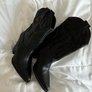 Black cow boots